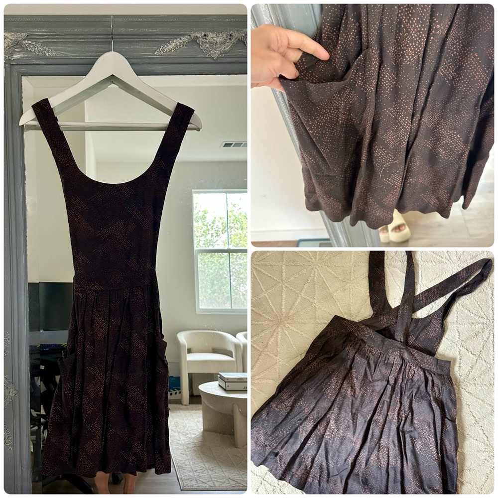 Free People Printed Mini Dress Brown Size S